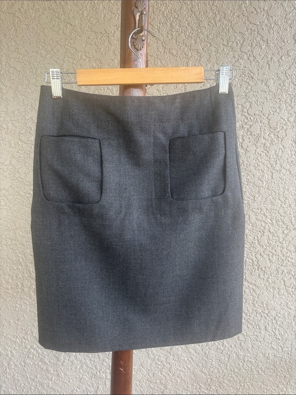 Chloe Women's Classic wool Dark Gray Pencil Skirt